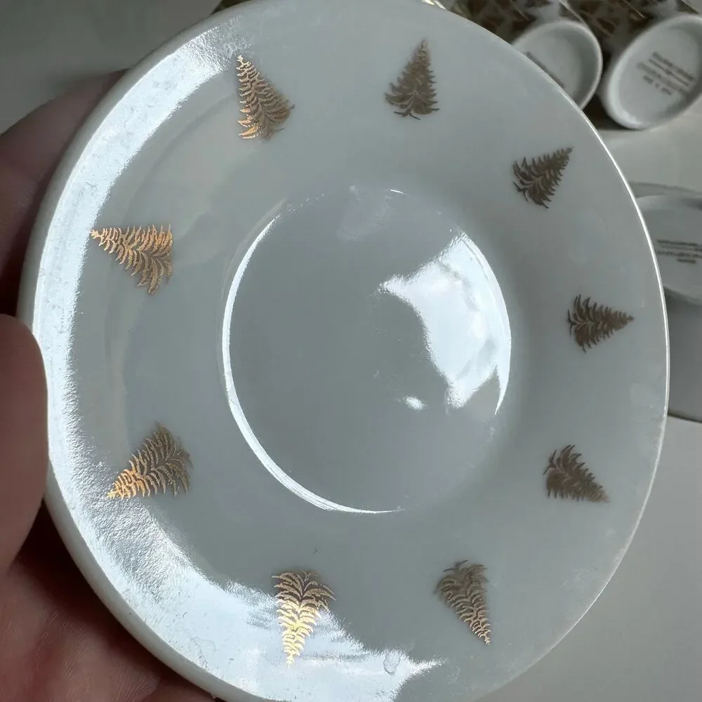 Centurion Collection Gold Holiday Demitasse Espresso Cups & Saucers | set of 4